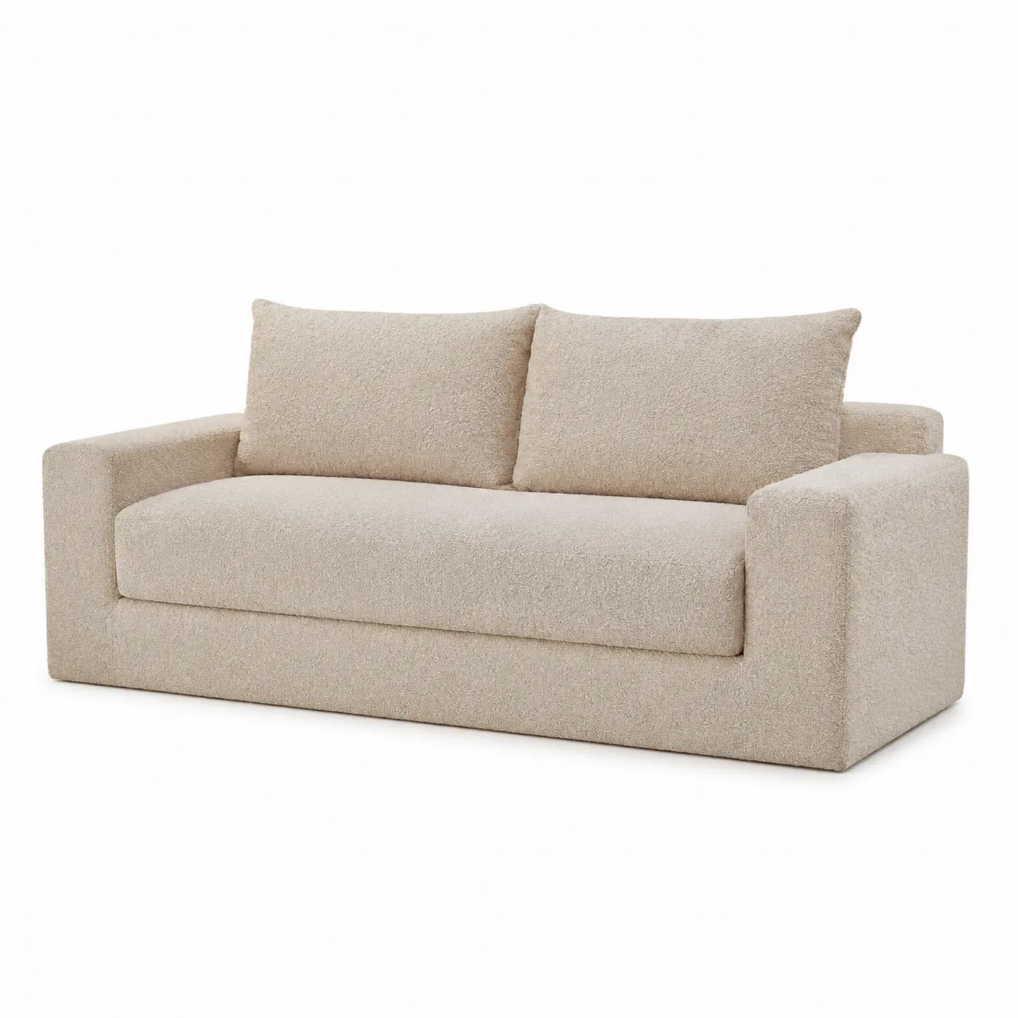 Divano a 3 posti in tessuto bouclè beige