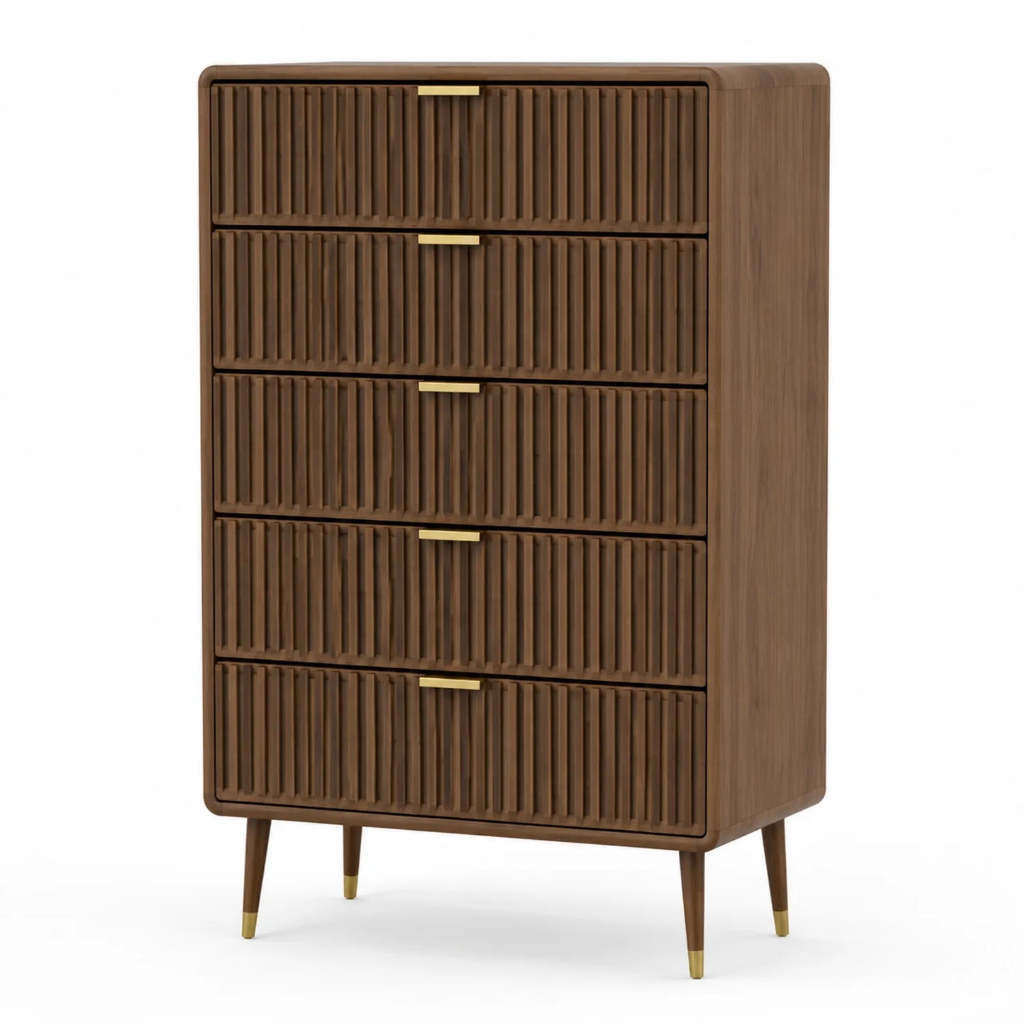 Cassettiera in Legno Noce con 5 Cassetti
