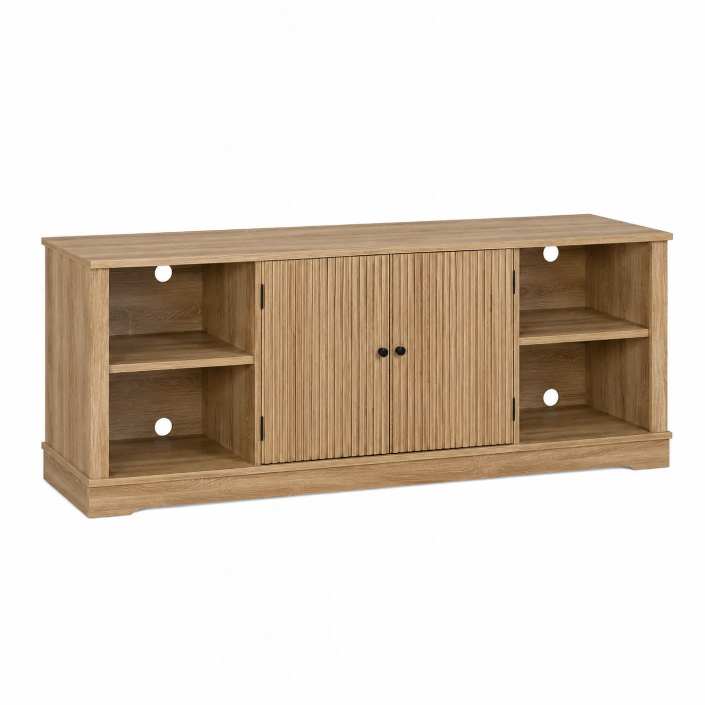 Mobile TV in Legno MDF con Ante e Ripiani 150x40x60 cm Colore Rovere