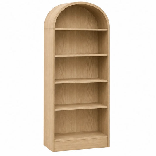 Libreria a Cinque Ripiani in Legno di Quercia 180x80x30 cm