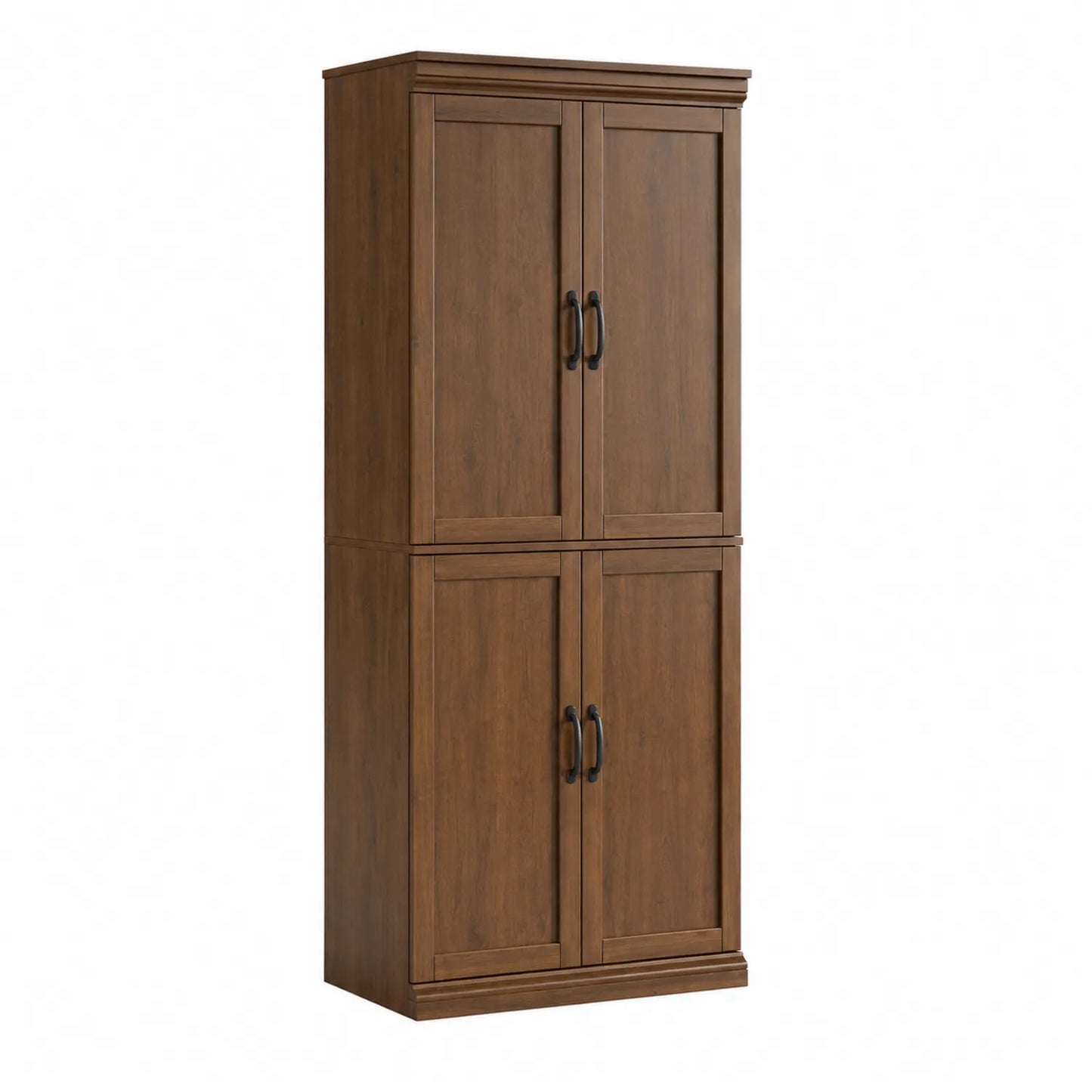 Credenza alta in legno a 4 ante marrone